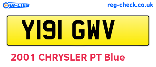 Y191GWV are the vehicle registration plates.