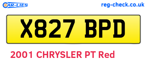 X827BPD are the vehicle registration plates.