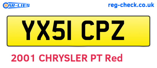 YX51CPZ are the vehicle registration plates.