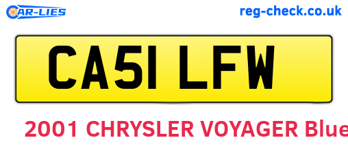 CA51LFW are the vehicle registration plates.