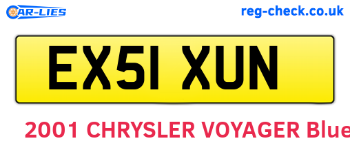 EX51XUN are the vehicle registration plates.