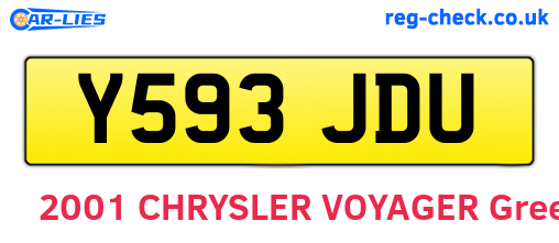 Y593JDU are the vehicle registration plates.