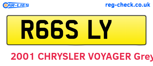 R66SLY are the vehicle registration plates.