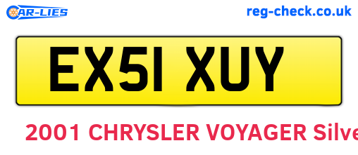 EX51XUY are the vehicle registration plates.