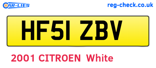 HF51ZBV are the vehicle registration plates.