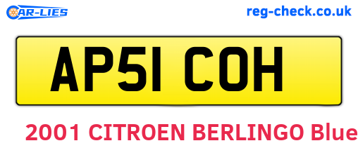 AP51COH are the vehicle registration plates.