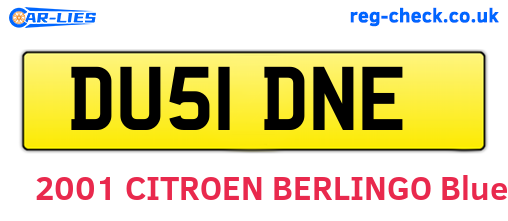 DU51DNE are the vehicle registration plates.