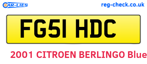 FG51HDC are the vehicle registration plates.