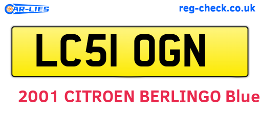LC51OGN are the vehicle registration plates.