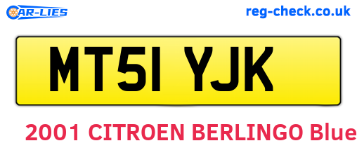 MT51YJK are the vehicle registration plates.