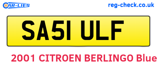 SA51ULF are the vehicle registration plates.