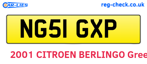 NG51GXP are the vehicle registration plates.