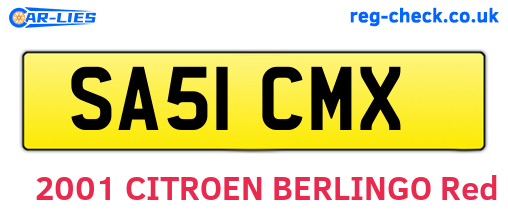 SA51CMX are the vehicle registration plates.