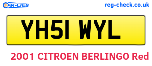 YH51WYL are the vehicle registration plates.