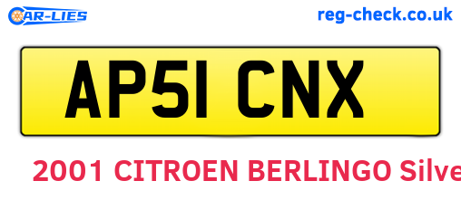 AP51CNX are the vehicle registration plates.