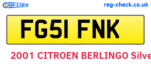 FG51FNK are the vehicle registration plates.