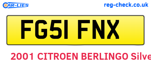 FG51FNX are the vehicle registration plates.