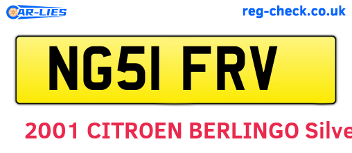 NG51FRV are the vehicle registration plates.
