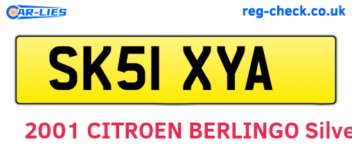 SK51XYA are the vehicle registration plates.