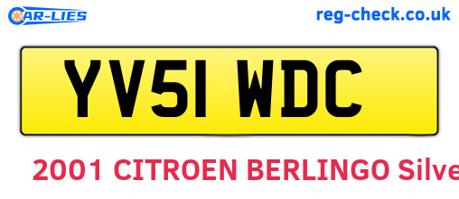 YV51WDC are the vehicle registration plates.