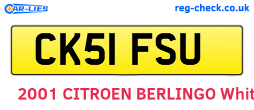 CK51FSU are the vehicle registration plates.