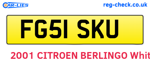 FG51SKU are the vehicle registration plates.