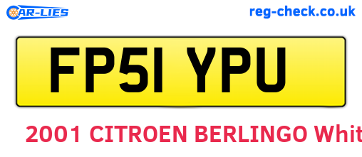 FP51YPU are the vehicle registration plates.
