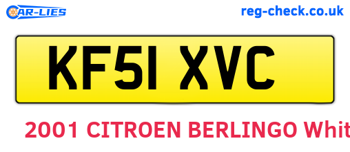 KF51XVC are the vehicle registration plates.