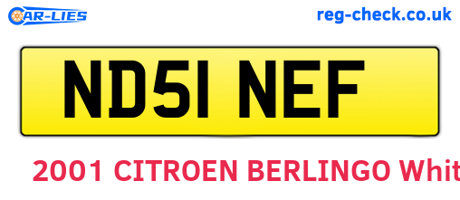 ND51NEF are the vehicle registration plates.