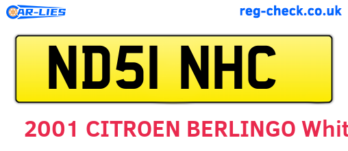ND51NHC are the vehicle registration plates.