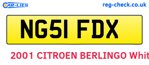 NG51FDX are the vehicle registration plates.