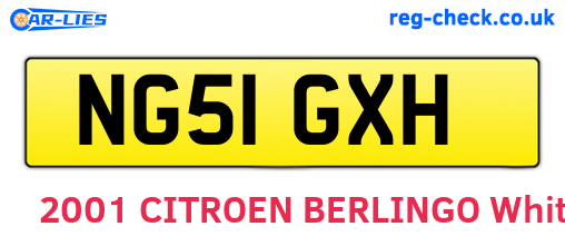 NG51GXH are the vehicle registration plates.