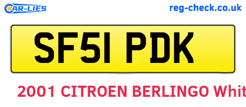 SF51PDK are the vehicle registration plates.