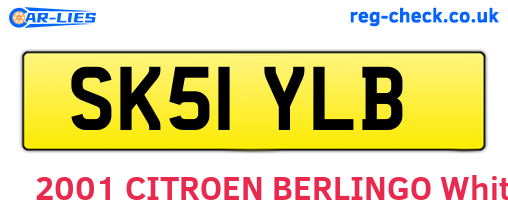 SK51YLB are the vehicle registration plates.