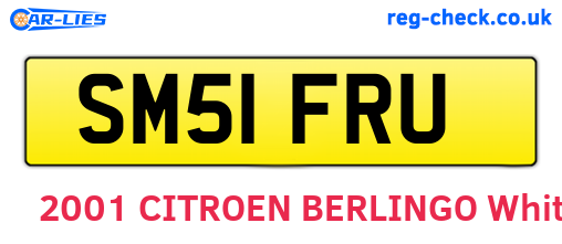 SM51FRU are the vehicle registration plates.
