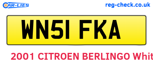 WN51FKA are the vehicle registration plates.