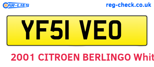 YF51VEO are the vehicle registration plates.