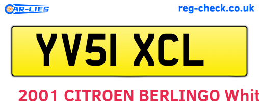 YV51XCL are the vehicle registration plates.