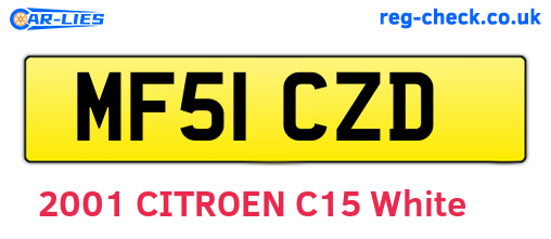 MF51CZD are the vehicle registration plates.