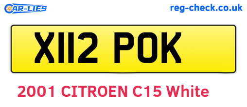 X112POK are the vehicle registration plates.