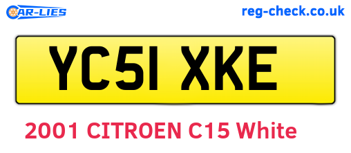 YC51XKE are the vehicle registration plates.