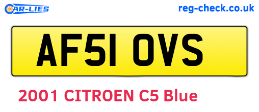 AF51OVS are the vehicle registration plates.