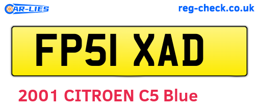 FP51XAD are the vehicle registration plates.