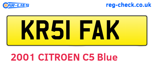 KR51FAK are the vehicle registration plates.
