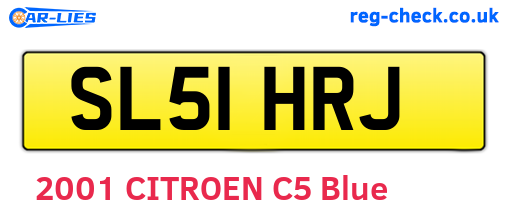 SL51HRJ are the vehicle registration plates.