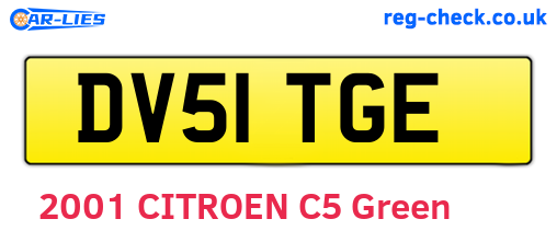 DV51TGE are the vehicle registration plates.