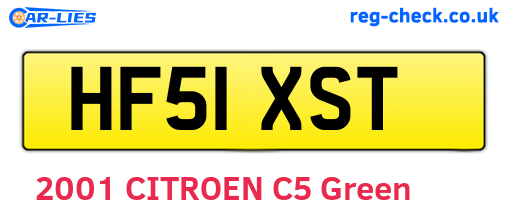 HF51XST are the vehicle registration plates.