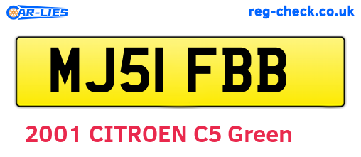 MJ51FBB are the vehicle registration plates.