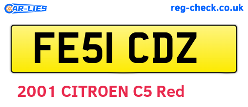 FE51CDZ are the vehicle registration plates.