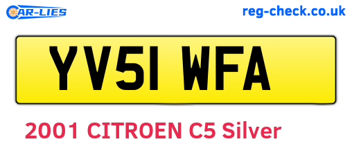 YV51WFA are the vehicle registration plates.